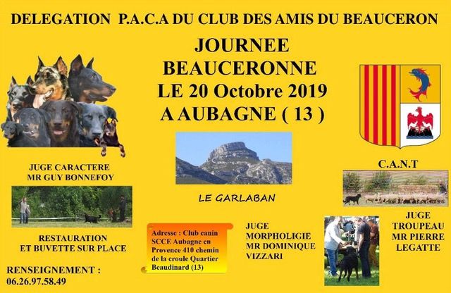 Du Grand Buech - Inscription Journée Beauceronne du 20 octobre 2019